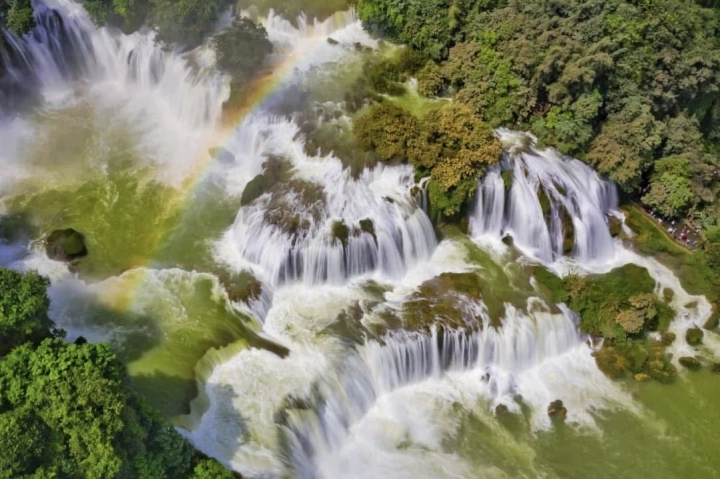 Ban Gioc Waterfall Rainbow