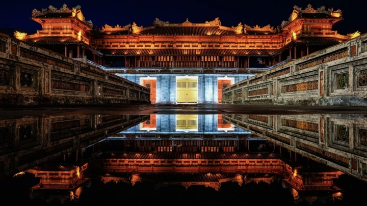 Hue Imperial City At Night