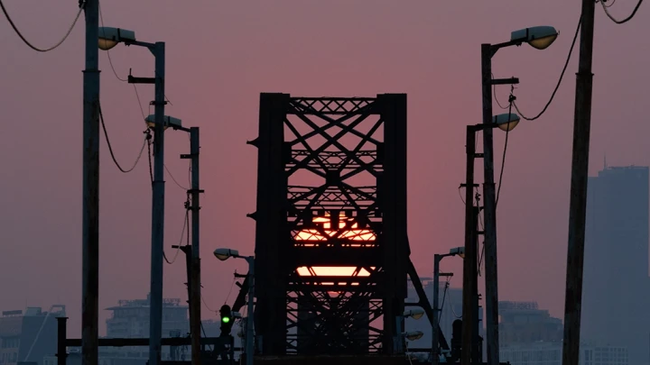 Long Bien Bridge Sunset
